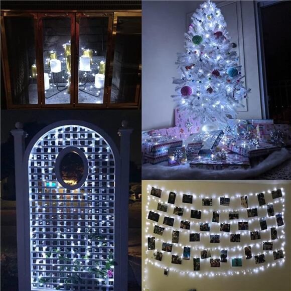 66ft 200 LED Red & White Fairy Lights - Waterproof Outdoor String Lights - Picture 4 of 6